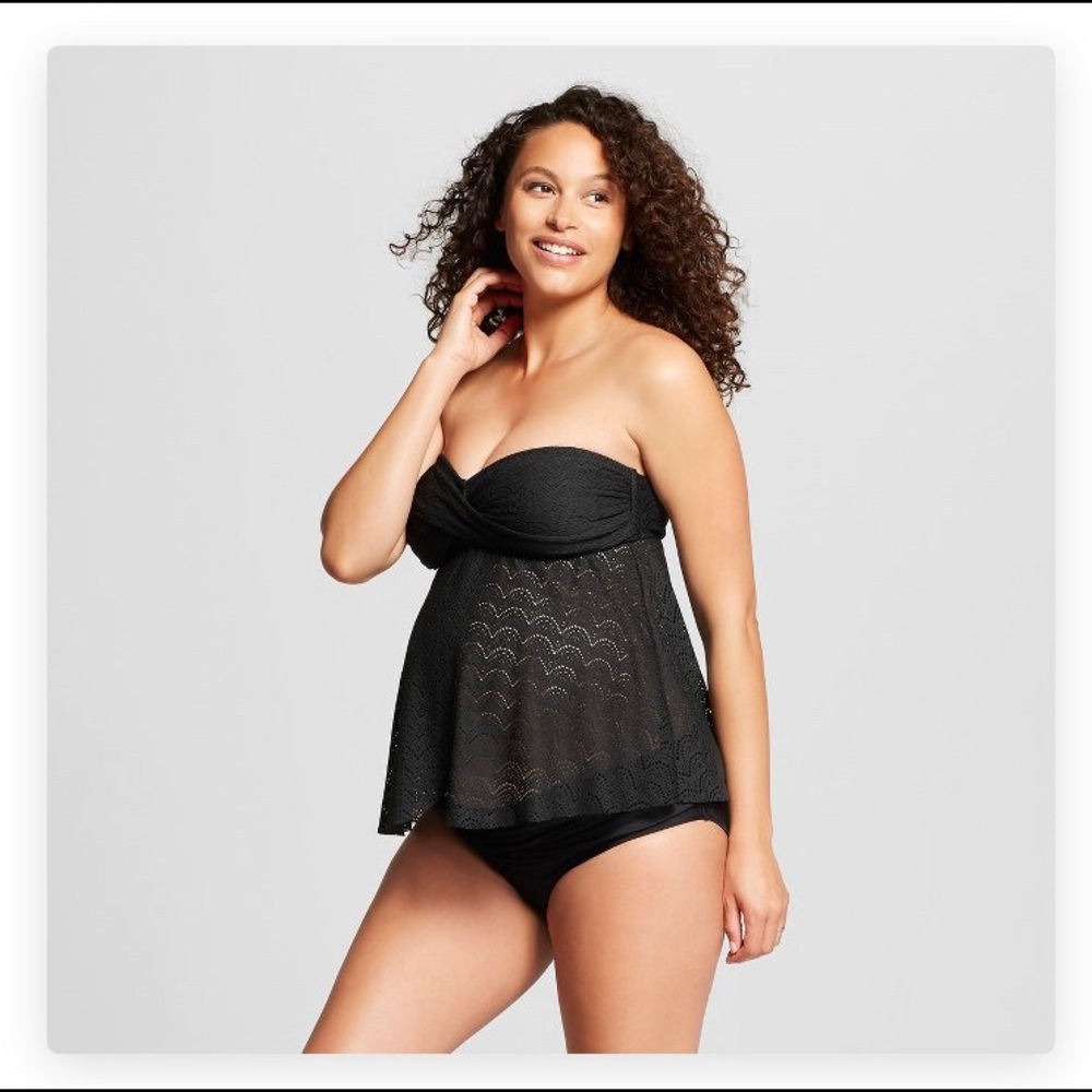 Target Maternity Crochet Flyaway Tankini- M